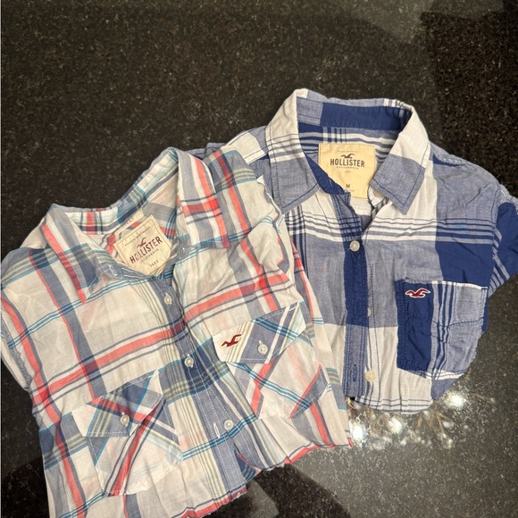 Hollister women’s sheer Multicolor Plaid Shirt - Picture 5 of 5